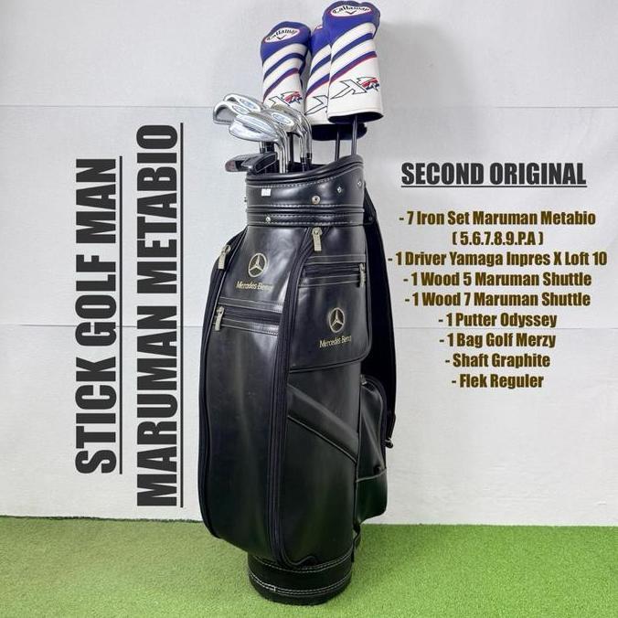 Stick Golf Man Maruman Metabio Shaft Graphite Flek Reguler Original Fullset Bag Golf