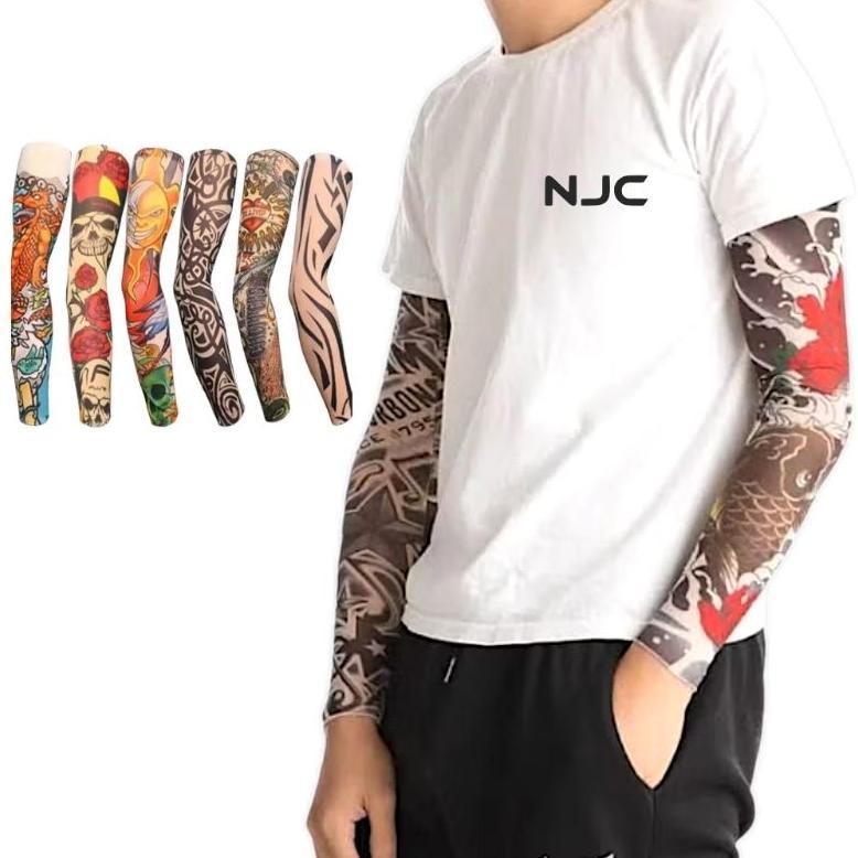 3 Barang/PCS Manset Tangan / Deker Tangan Panjang Pria Keren Tato Tatto Random FYP