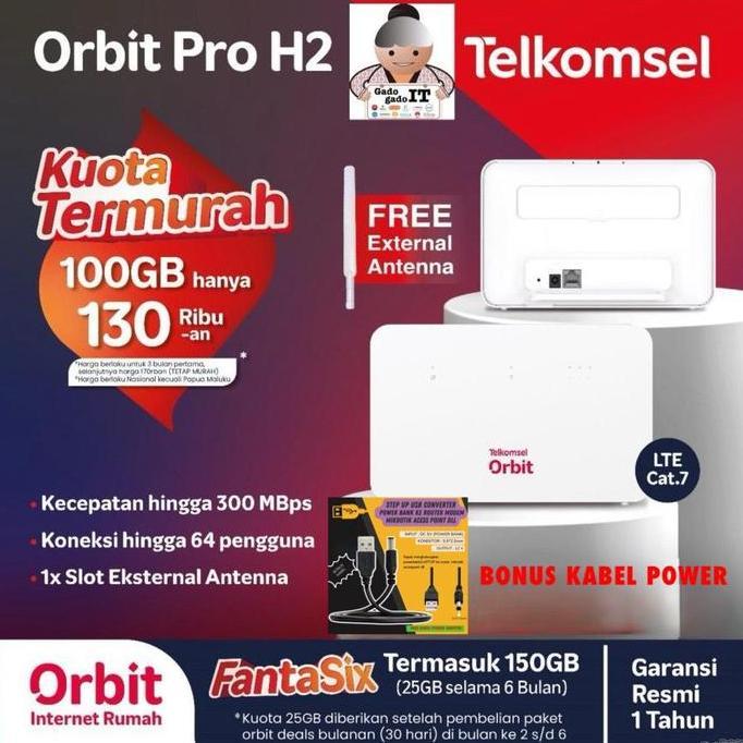 TERBARU - MODEM ROUTER HUAWEI B535 TELKOMSEL ORBIT PRO H1 WIFI 4G LTE 150GB