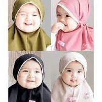 Premium Bergo Bayi Renda Kepala Anak Maryam Jilbab Kerudung/Anak Kids Renda Kepala 0-1 Th