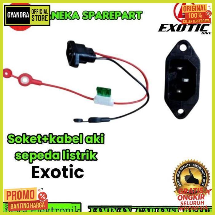 Exclusive Soket+Kabel Aki Sepeda Listrik Exotic