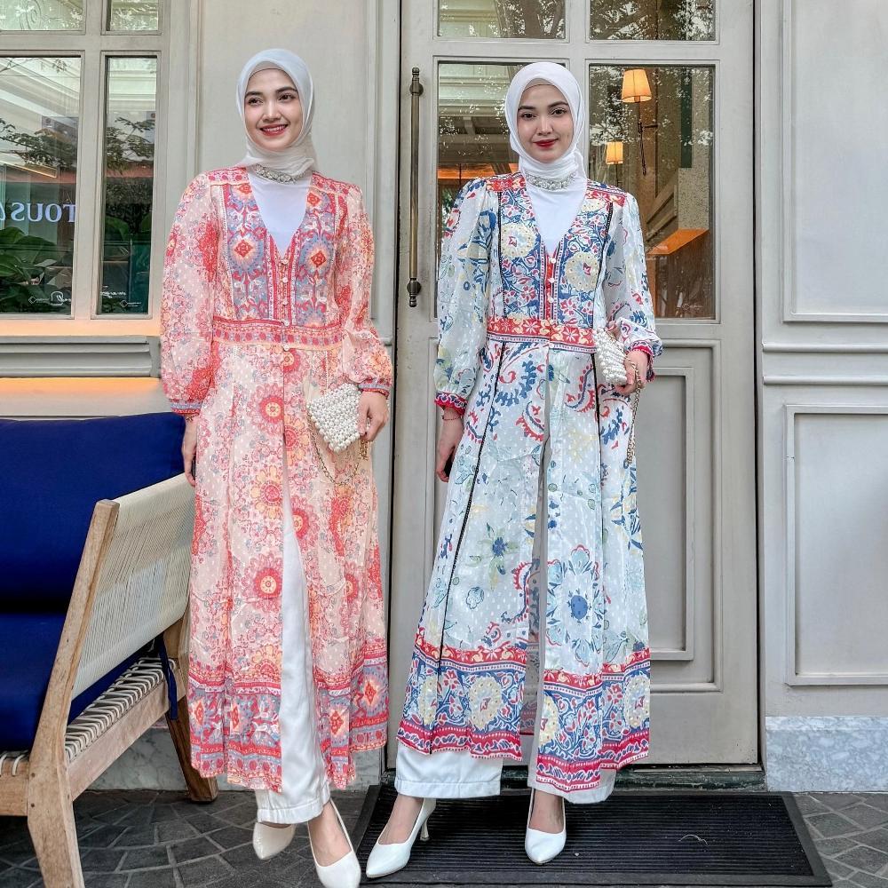 Unik Fanmu Long Tunik Muslim Rayon Remaja/Tunik Batik Wanita Modern