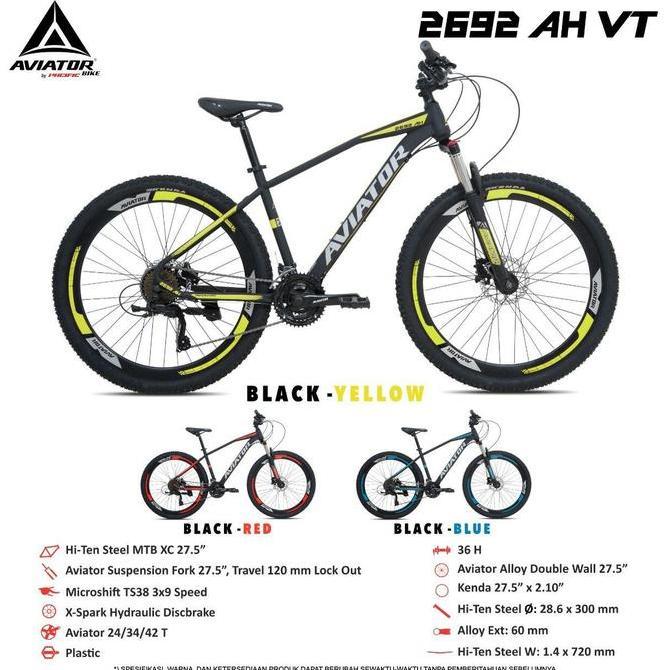 Terlaris Promo Sepeda Gunung Mtb 26 27 Aviator 2692 Ah Vt Rem Hidraulic