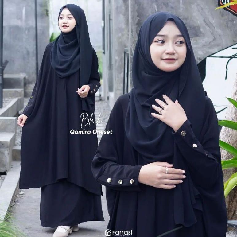 Terlaris Qamira One Set Rok Anak Umur 7-15 Tahun Setelan Tunik Abaya Model Batwing Setelan Rok Tunik