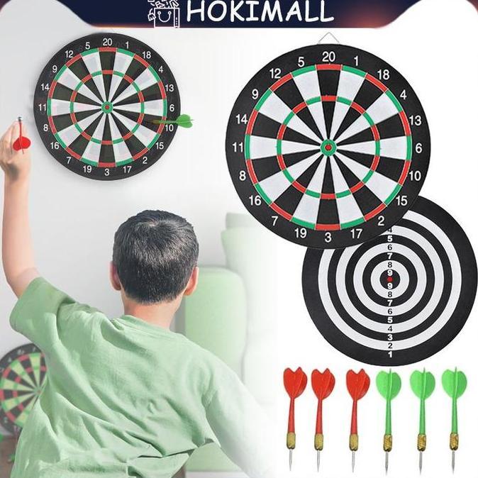 WOFLES Dart Board Bahan Berbulu 2Sisi Dart Game Dart Board Dart Board Dewasa