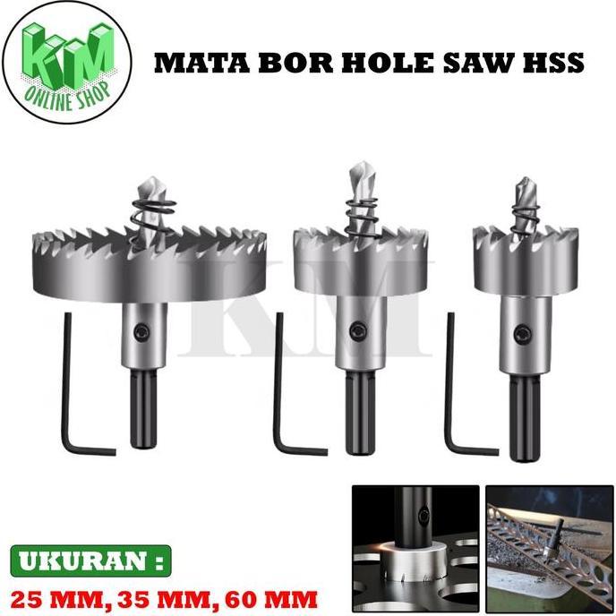Mata Bor Hole Saw Hss Besi Mata Bor Pelubang Besi 25Mm 35Mm 60Mm Mata Bor Drill Bit Besi Allshop