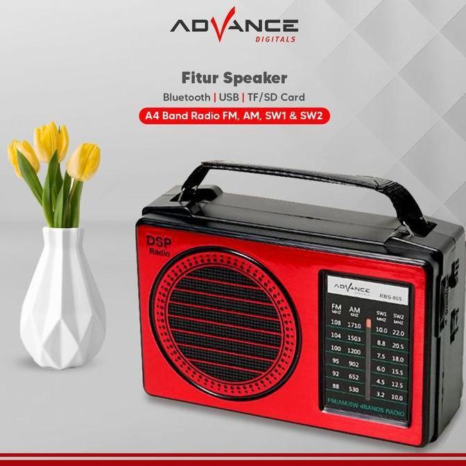 ADVANCE Radio RBS-805 FM / AM / SW1 / SW2 4 Band Speaker Radio - Baterai atau listrik / Speaker Jadu