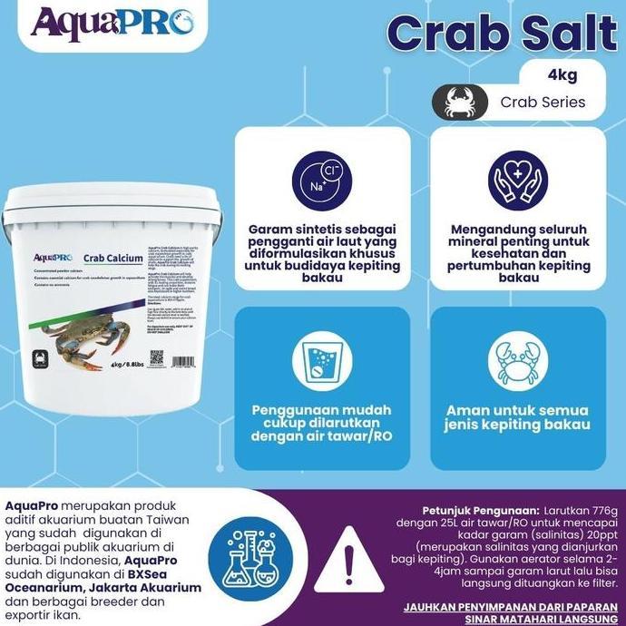 AquaPro Crab Salt 4kg/8.8lbs Bucket