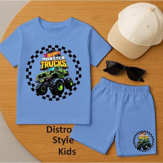 AI85 ~ DISTRO STYLE KIDS-SETELAN BAJU ANAK LAKI LAKI MONSTER TRUK USIA 1-8 TAHUN GAMBAR MOBIL KEREN 