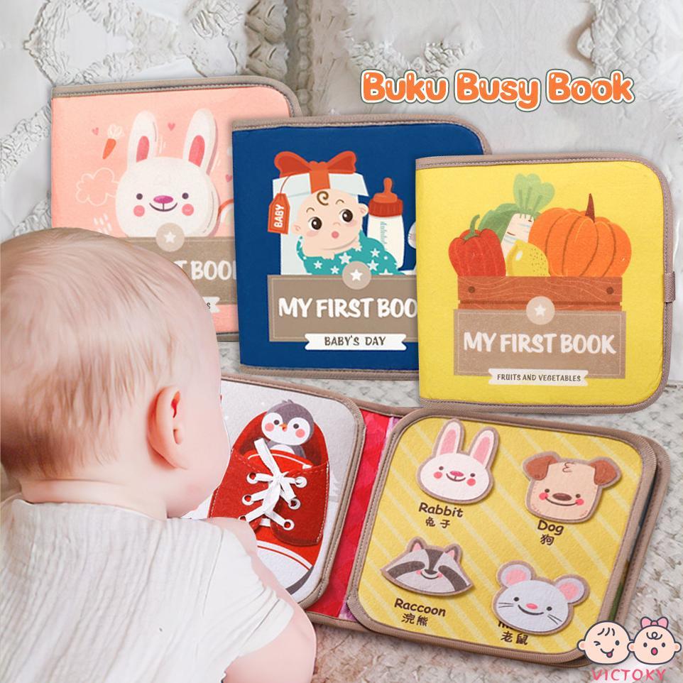 Victoky Diy Quiet Book Busy Board Flanel Mainan Edukasi Anak Busy Book Kain