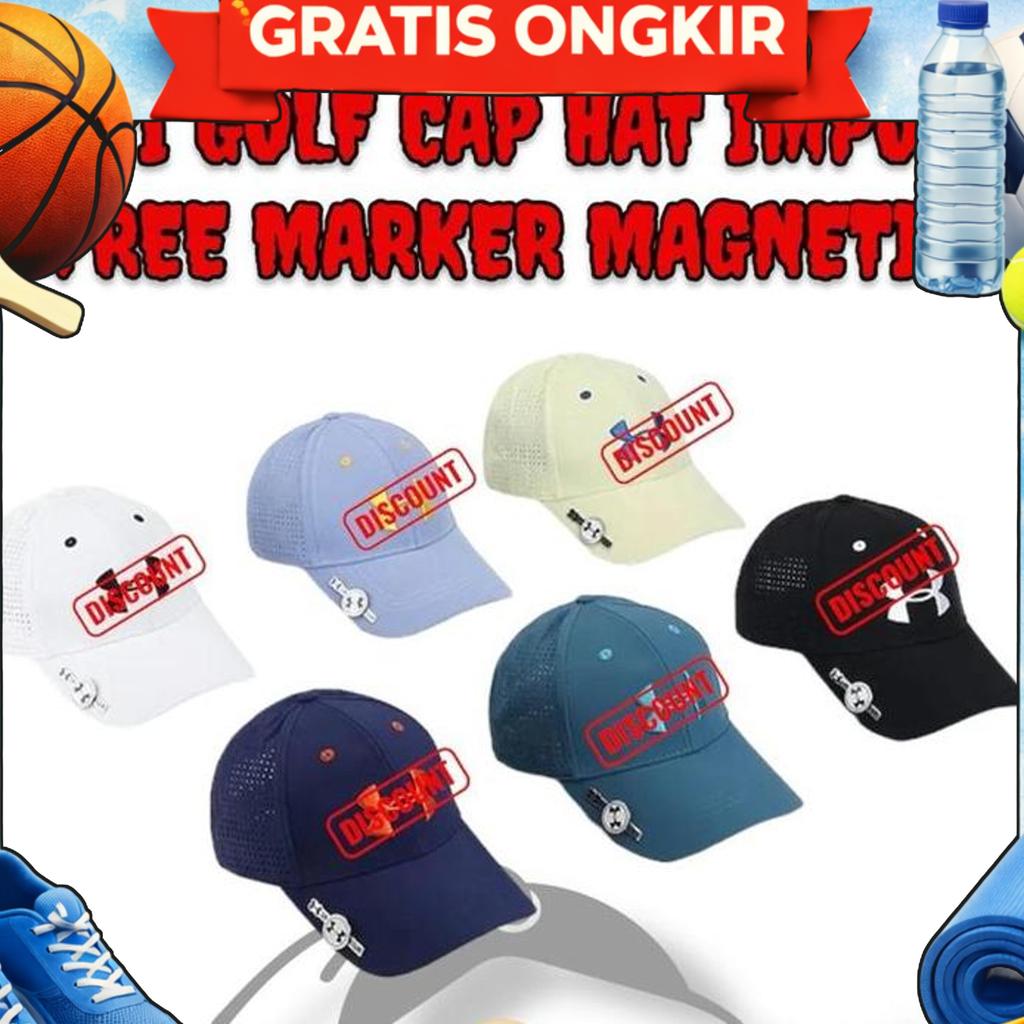 Topi Golf Ua Sport Cap Premium Pria Wanita - Ua Baseball Hat Bahan Woven Fabric Premium Logo 3D Bord