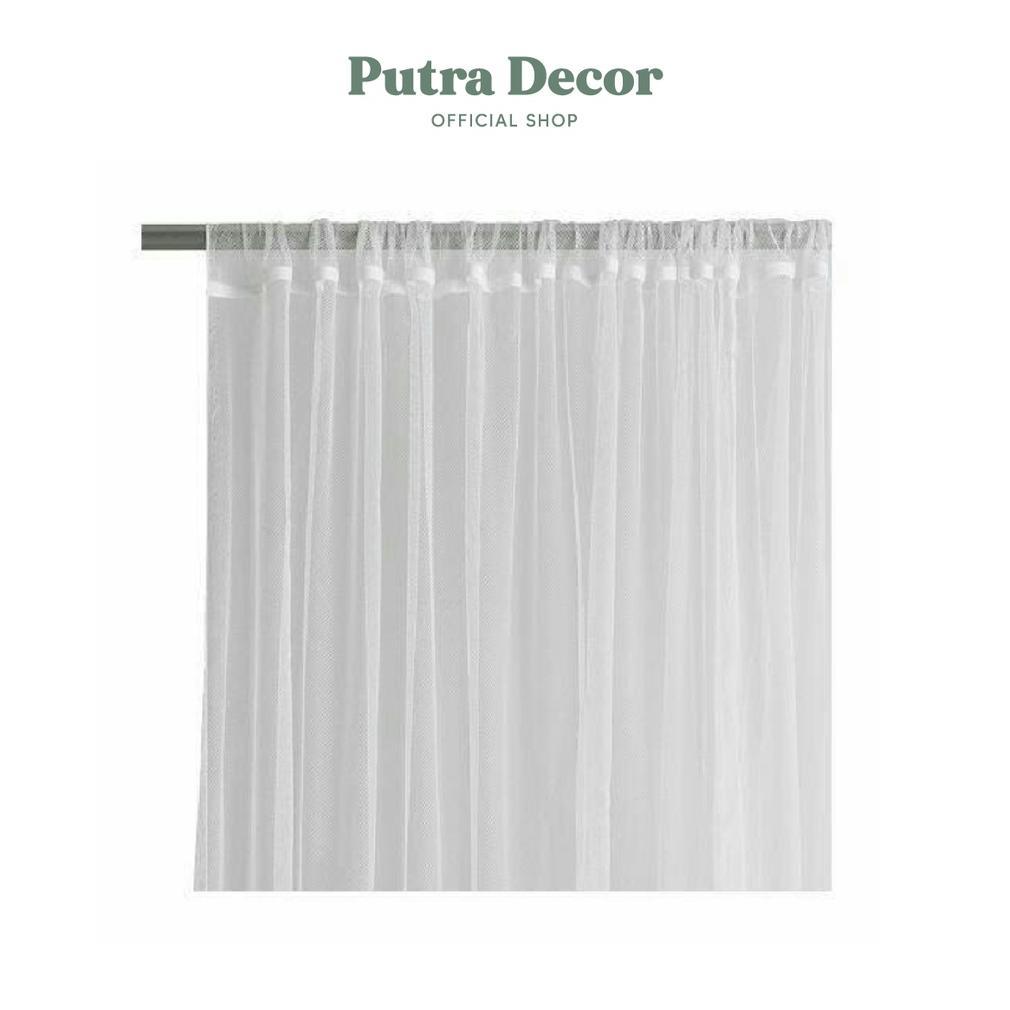 TERLARIS IKEA LILL Vitrase Tirai Gorden Jaring, 1 pasang, 2.5 x 2.8 M, Putih Polos