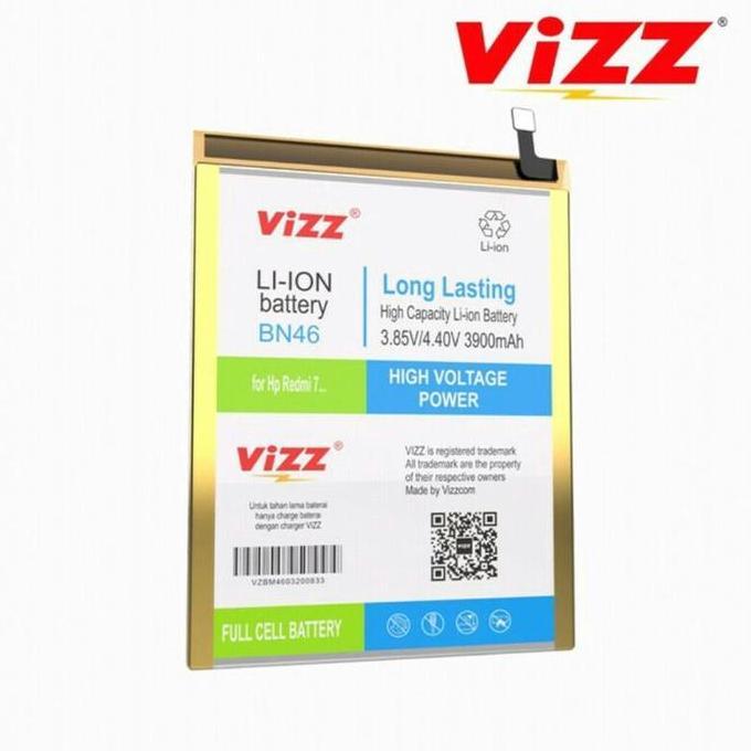 Baterai Vizz BN46 Redmi 7 Redmi Note8 Original Vizz double Power