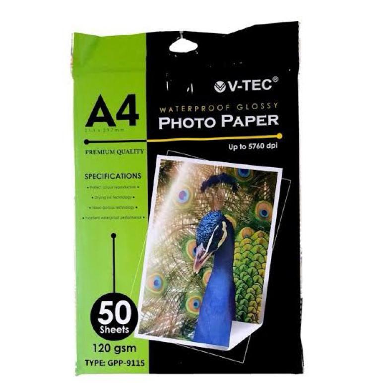 TERBARU 2026 KERTAS FOTO VTEC ISI 50 LEMBAR / PHOTO PAPER VTEC A4 120gsm