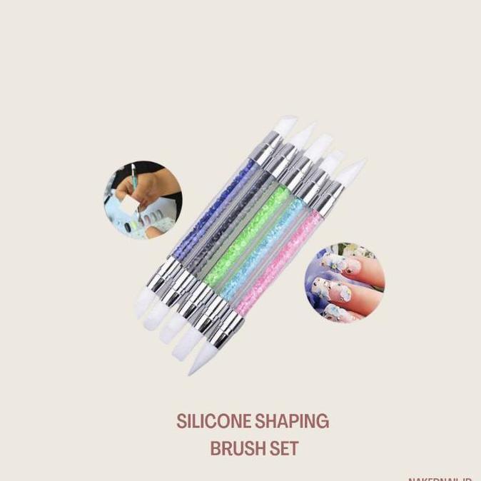 kuas craving silicone brush nail sculpture pen 2 sisi isi 5 craving 3d nail art nailart