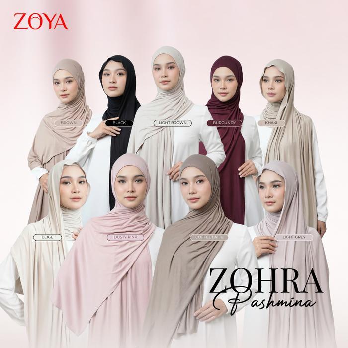 Zoya Pashmina Zohra - Hijab Pashmina Polos - Bahan Viscose Spandex