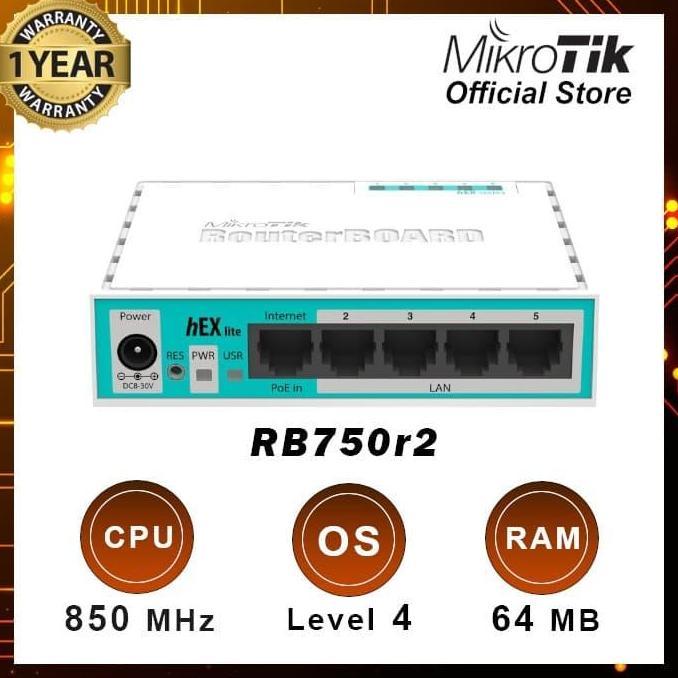 MIKROTIK RB750R2 HEX LITE ROUTER ADAPTOR ADAPTOR ORIGINAL DAN TERPERCAYA