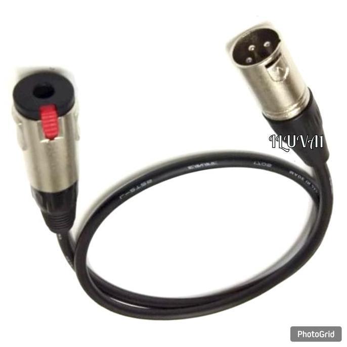 Promo Kabel Sambungan Mic Ke mixer Plus 1 Jack Akai Female Mono 6,3mm To 1 Jack XLR Male 3Pin Diskon