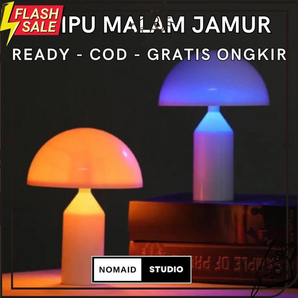Nomaid.Id - Lampu Tidur Led Bentuk Jamur [Gratis Baterai Aa 2] - Lampu Meja Unik Cocok Untuk Pajanga