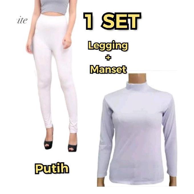 1 paket legging manset wanita bahan kaos spandek tebal t Celana Dalaman Hitam Panjang