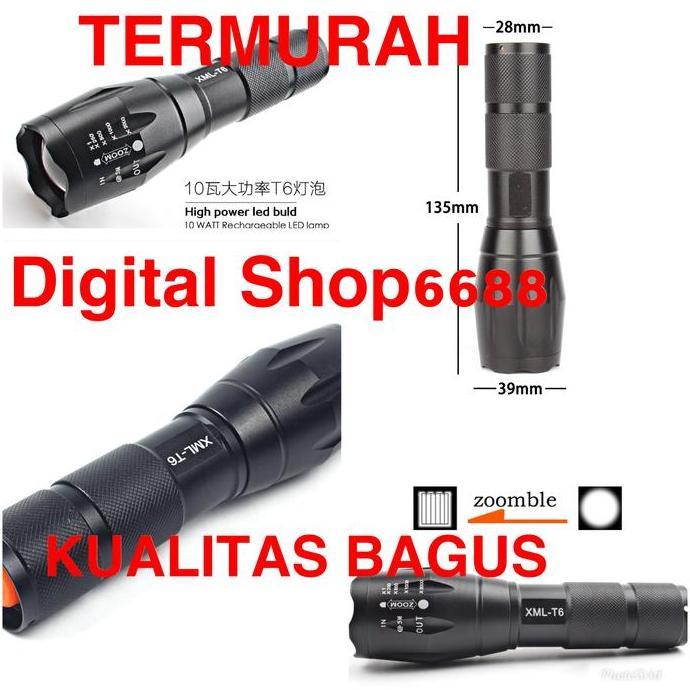 Puncakx- Senter Led Cahaya Kuning Tactical Cree Xml-T6 8000 Lumens Pn2