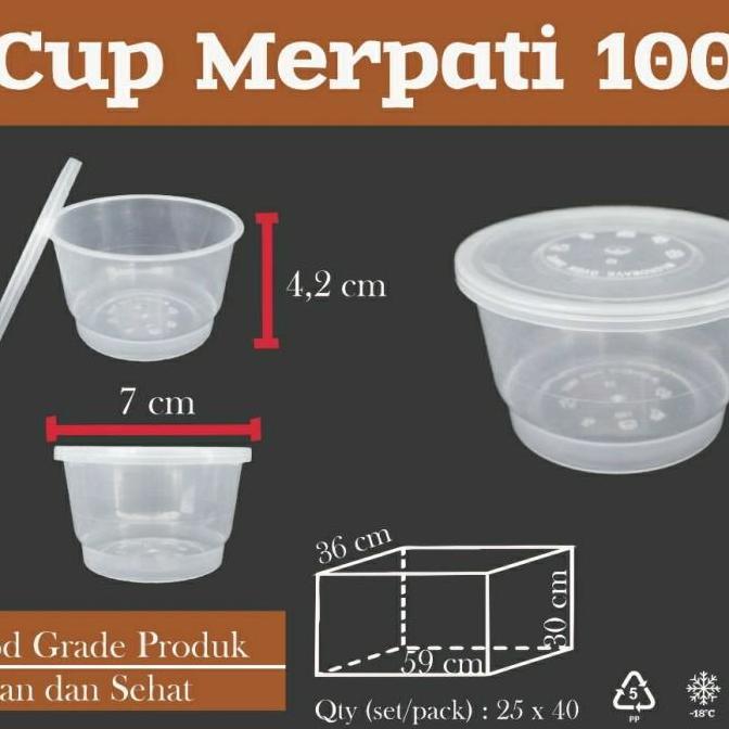 cup sambal 100 ml/ thin wall cup/ cup pudding/ tempat sambal