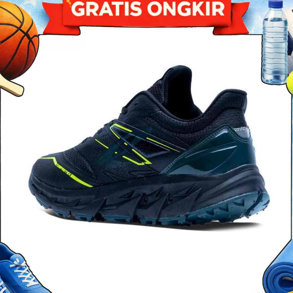 Sepatu Lari Trail Nineten Yuza Evo Hitam Hijau Tua Jingga - N160928120725