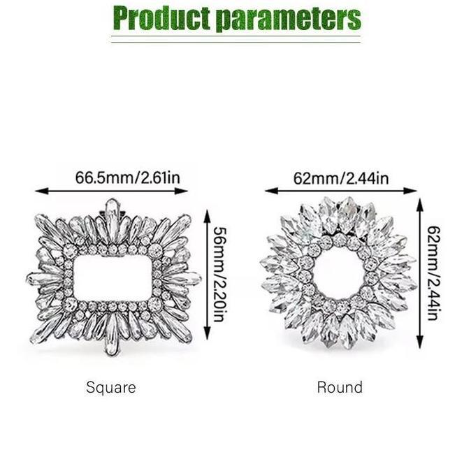 RUMBLY Aksesoris Sepatu Klip Permata Bisa Dilepas - Hiasan Jepit Sepatu Wanita untuk High Heel, Pest