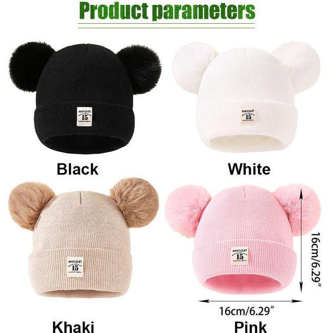 JALACA Topi Bayi Rajut Beanie Hat Anak 0-2 Tahun Katun Lembut Kuwuk Bayi Laki-Laki Perempuan Unisex 