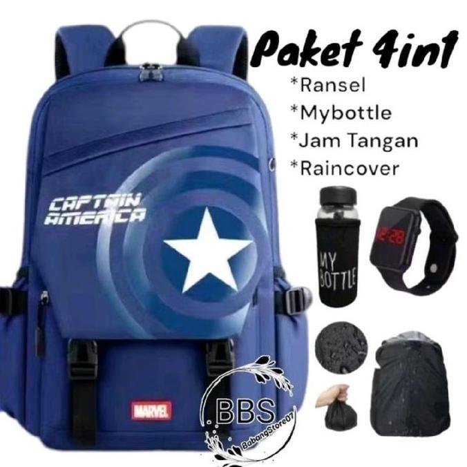 Haandybom3 - Tas Sekolah Anak Ironman Capten Spiderman Ransel.Anak Laki Laki Tk Sd