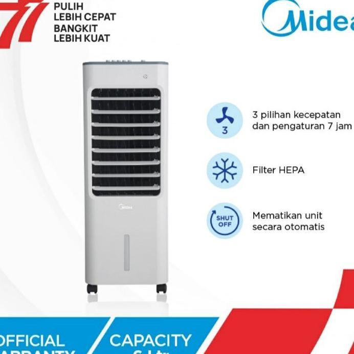 Midea Air Cooler Ac-100-18B / Kipas Angin Penyejuk Udara Midea Ac 100 - 18B Daya 50Watt + Ice Pack.