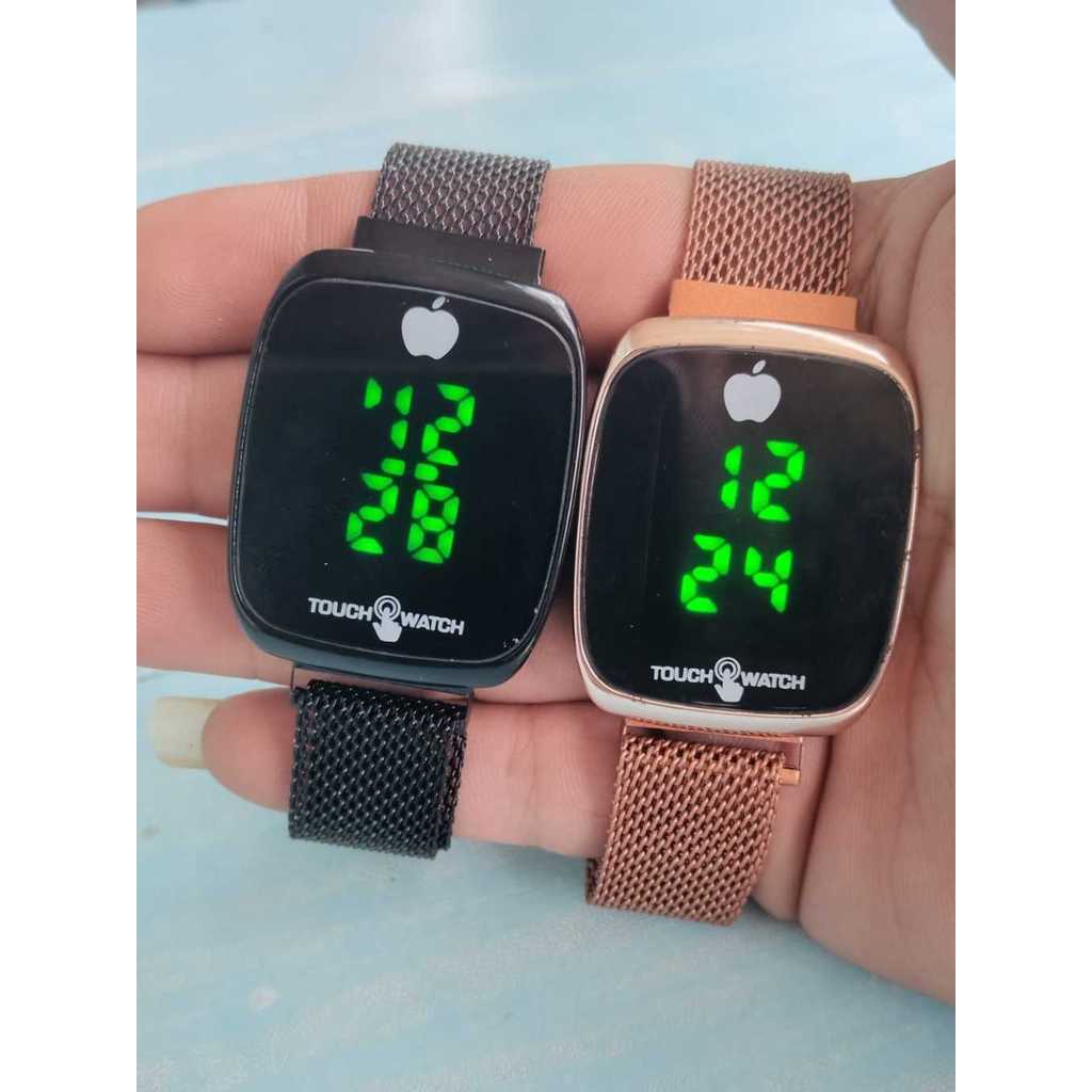 (FS)  Jam Tangan LED Digital Pria Wanita Rantai Magnet Electronic Fashion Couple Anak Remaja Premium