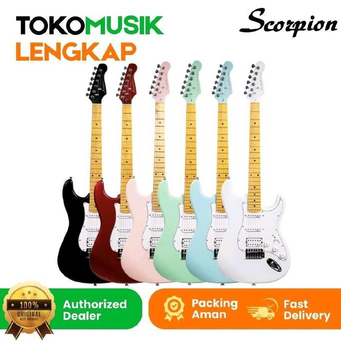 bayangkarashop - guitar electric scorpion stratocaster ss12 gitar scorpion ss 12