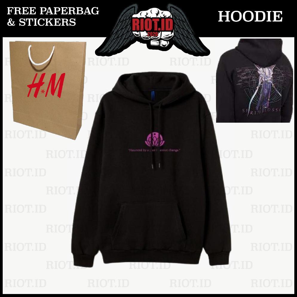 NEW (3.3) Hoodie HM Spirit Blossom Hitam FREE PAPER BAG Full Tag Jacket Sweater Crewneck Pria Wanita