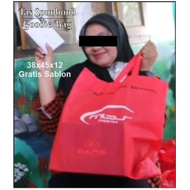 Tas Spunbond Standing ukuran 38x40 sablon / Tas Goody Box Bag