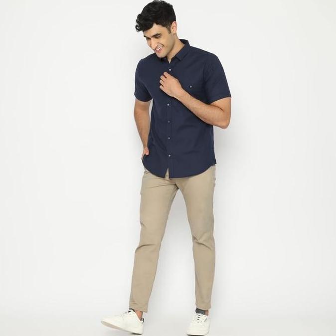Code Male - Brave Kemeja Pria Basic Navy Dark Slimfit Best Quality