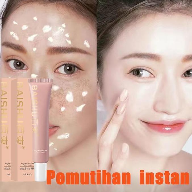Gluta Whitening Lazy Cream Niacinamide Cream 40G Pemutih Wajah Glowing Cepat Long Term Makeup Moistu