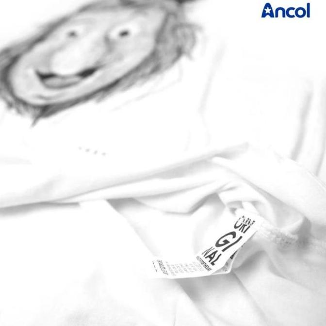 Ancol Baju Kaos Dewasa Karakter Dufan Sketch | Official Merchandise Nyaman Putih Lembut Combed Pria 