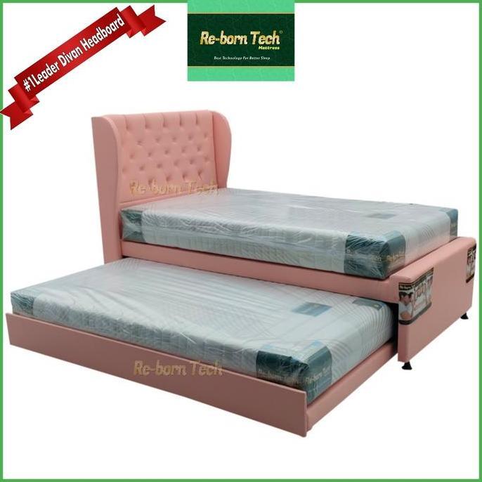 Paket Re-Born Tech Divan Sandaran Sorong 2 In1 Dipan Susun+Matras Kasur Super Orthopedic