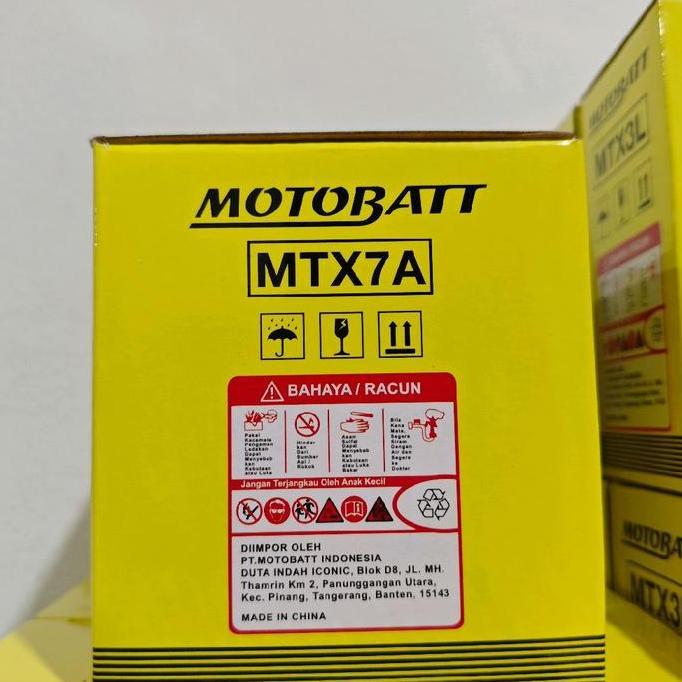 Promo Aki Motor Bajaj Pulsar NS200 Motobatt MTX7A Aki Kering/Aki Gel Diskon