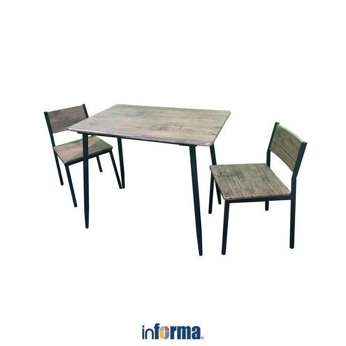 Informa Lexon Set Meja Makan 2 Kursi - Cokelat Ruang Makan Tempat Kursi Perabot