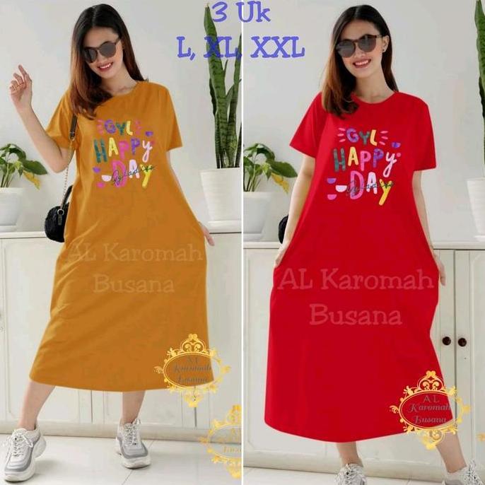 MD5 - Dress Wanita Rumahan / Dress Wanita Kaos / Dress GYL day / Dress Saku Kiri Kanan Jumbo 3 Ukura