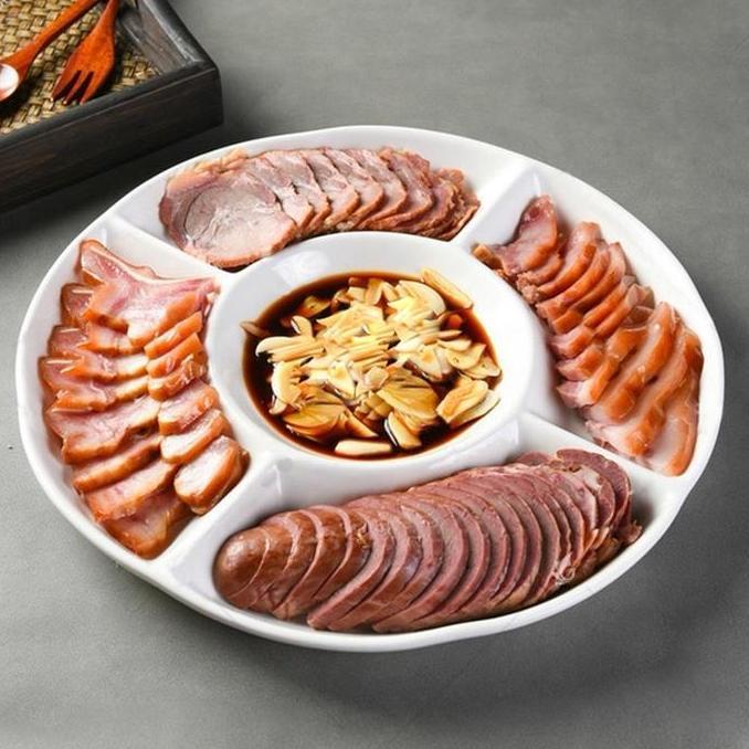 Piring Keramik Sekat 5 / Piring Saji Keramik Sekat 5 / Piring Saji Sekat / Piring Saji Chinese BBQ /