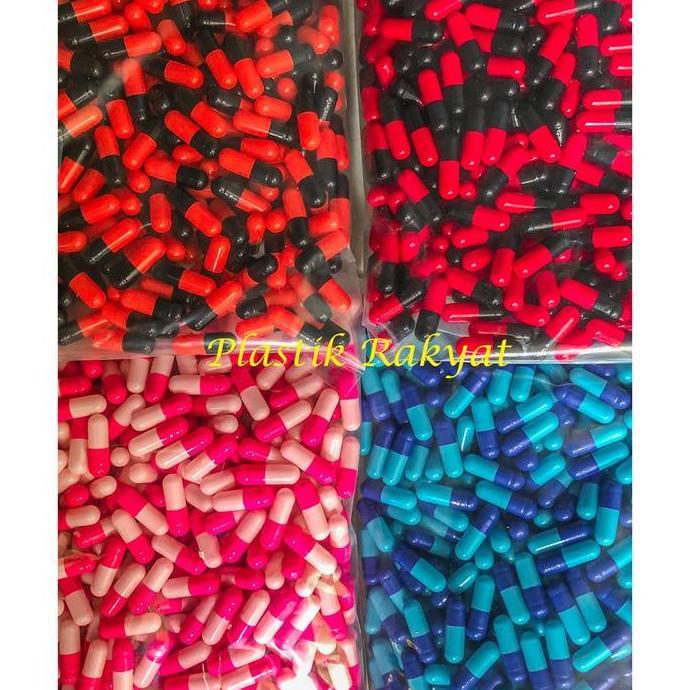Clearx- Cangkang Kapsul Ukuran 0 Warna Warni Metalik / Kapsul Kosong Ukuran 0 Kombinasi Warna Metali