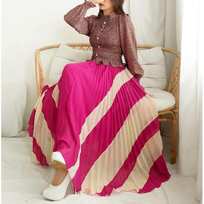 TM 4124 Asimetris Rok Korean Style Outfit Hijab TM