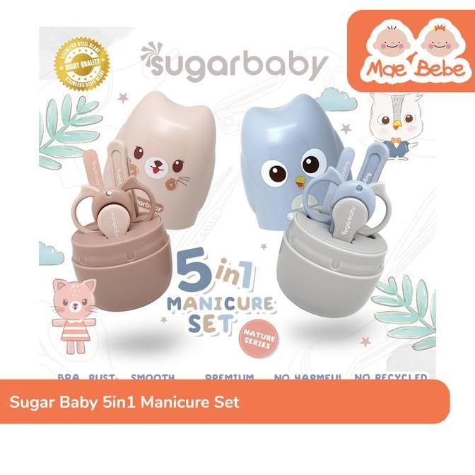 Terbaru! Sugar Baby 5In1 Baby Manicure Set Nature Series Gunting Kuku Bayi Set