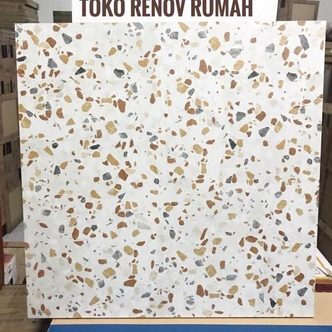 Keramik 50x50 terazzo (doff)/ keramik motif terrazo warna/ terazo/ terasso/ keramik lantai kamar man