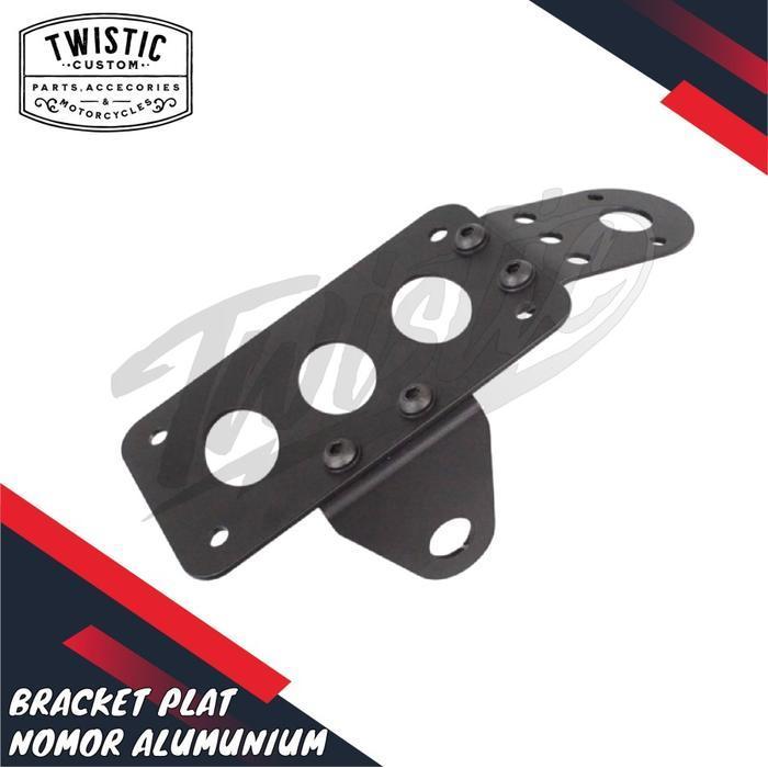 (Ready) Bracket Breket Dudukan Plat Nopol Nomor Samping Belakang Aluminium Motor W175 Benelli Patago