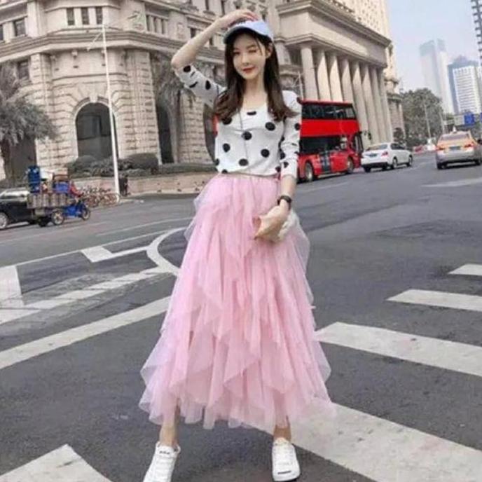 Rok Tutu Tile Tumpuk 3 Susun Import - Rok Tutu Tile Tumpuk Import 1337 MS
