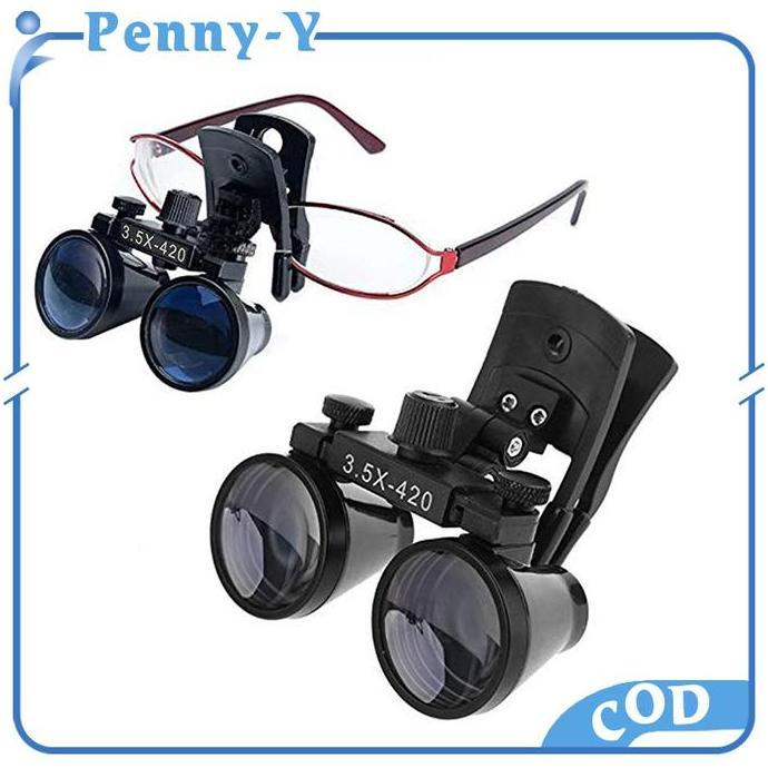 DOVLAND Kacamata Pembesar Dental Loupe 3.5X Clip On Kacamata Dokter Gigi Alat Kerja Dokter Gigi